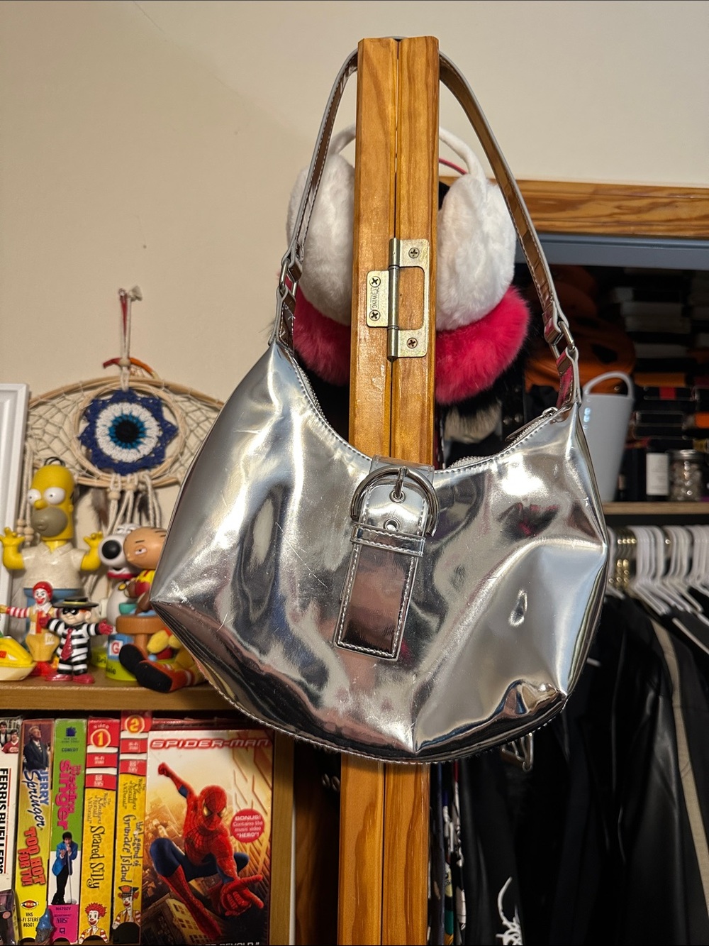Target Metallic Silver Shoulder Hobo Bag